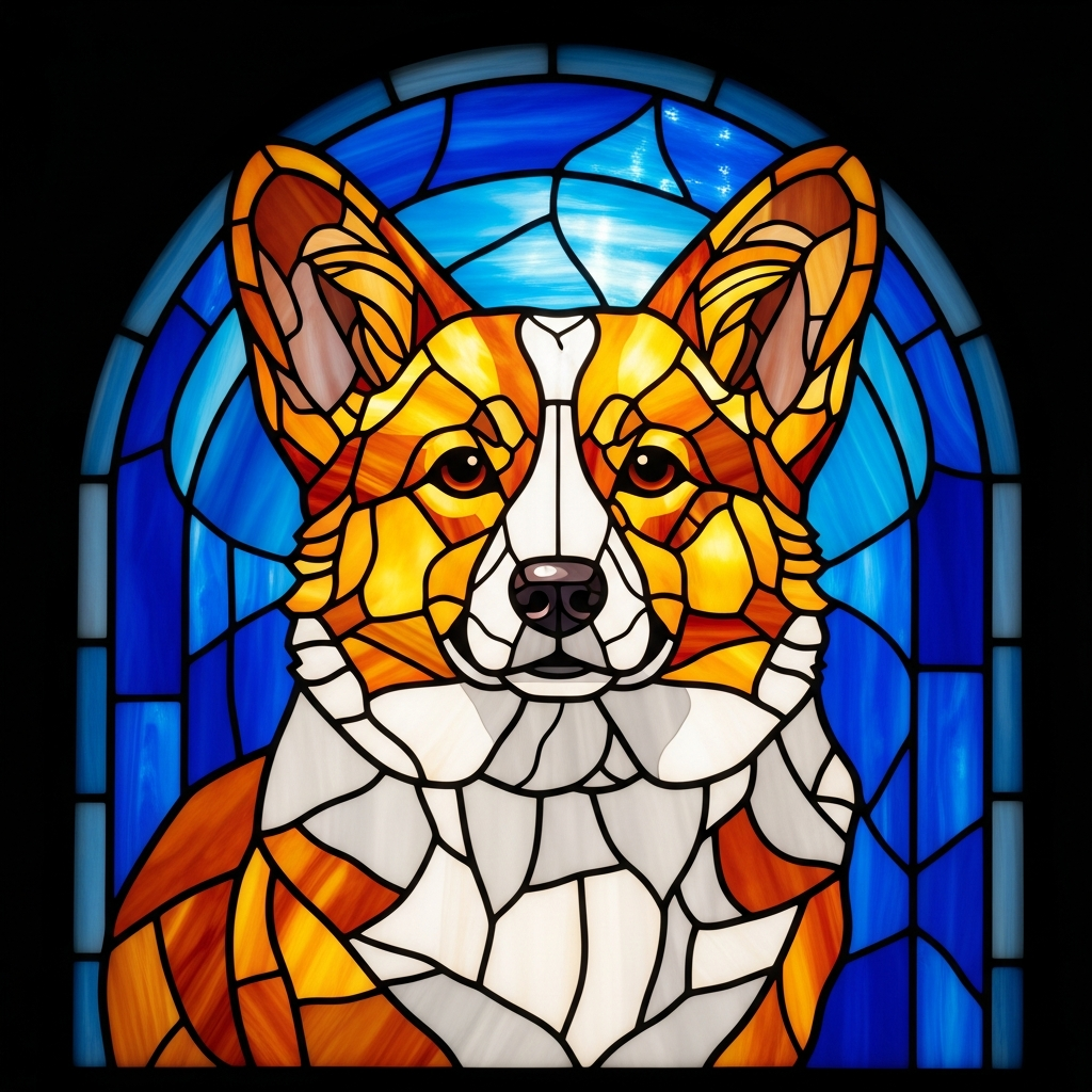 Stained Glass pet portrait